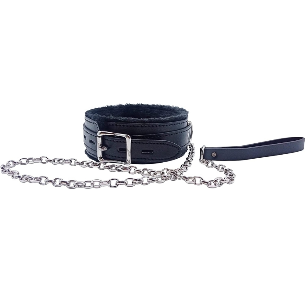 NEW • Black Collar Women Neck Restraints Kit Leash Sexy Slave Beginner BDSM
